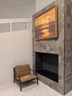 Miniature Sunset Marsh Print– Gold Framed Golden Hour Art (4" x 3")
