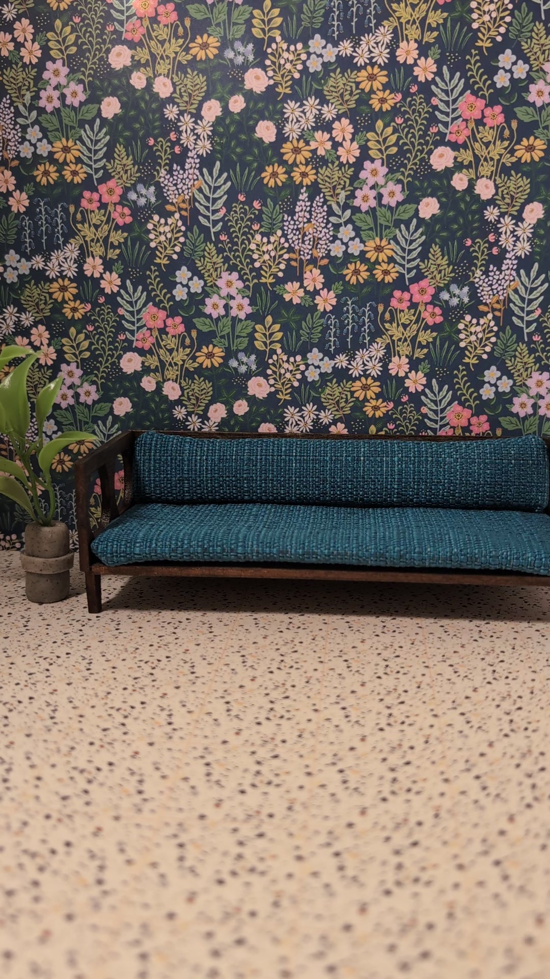 Mid-Century Modern Cutout Couch  (1:12 Scale miniature)