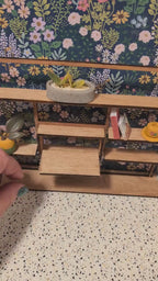 Mid Century Modern (MCM)  Freestanding Bookshelf - Miniature (Multiple Scales); Room Box; Dollhouse Decor