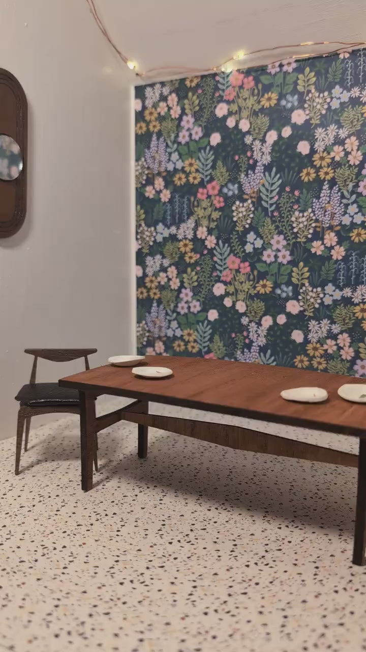 Miniature Mid-Century Dining Table - Albert Ducrot Inspired, Dollhouse (Multiple Scales)