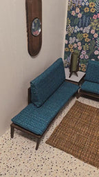 Miniature Mid-Century Modern Sectional Sofa & Marble Table - MCM Dollhouse Decor; Multiple Scales