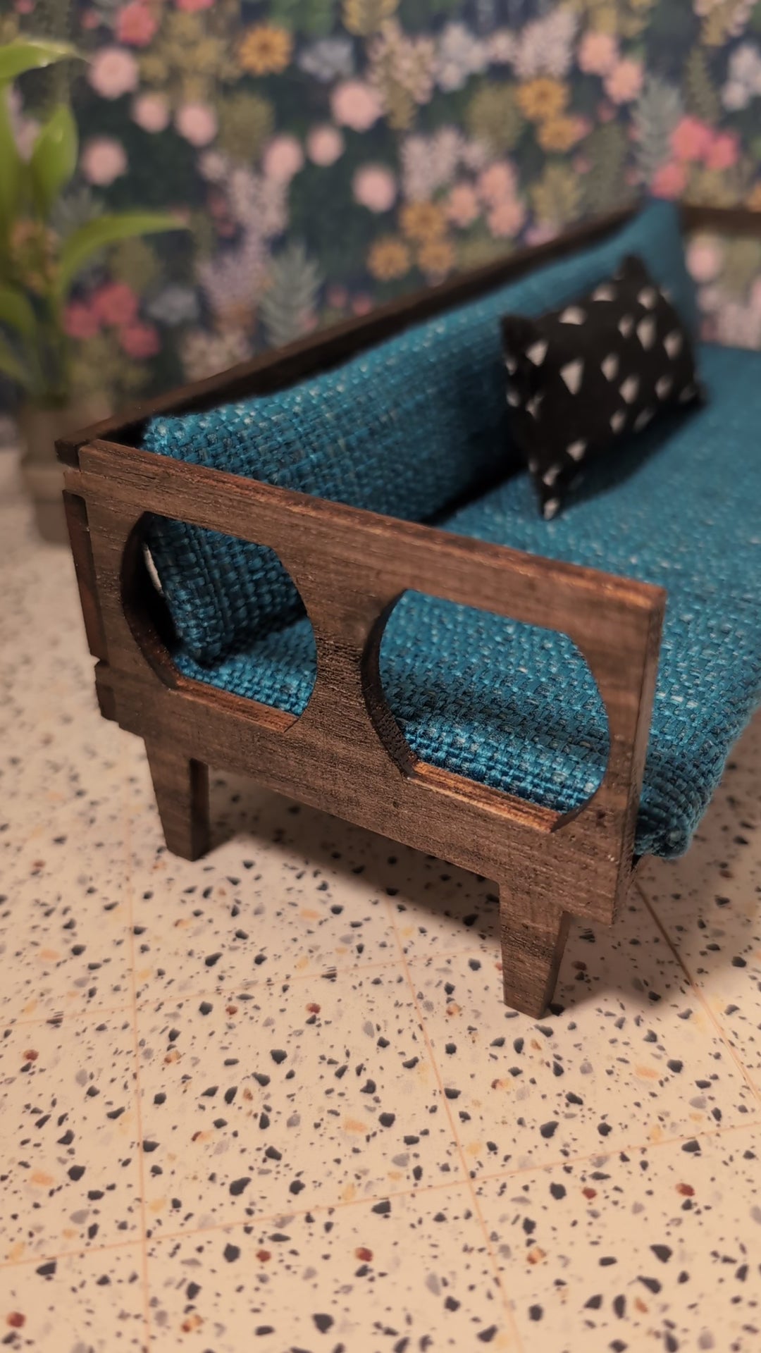 Mid-Century Modern Cutout Couch  (1:12 Scale miniature)